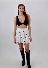 Dancing In The Moonlight Skirt ★ White With Black Stars From Rock N Rags