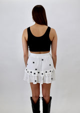 Dancing In The Moonlight Skirt ★ White With Black Stars From Rock N Rags