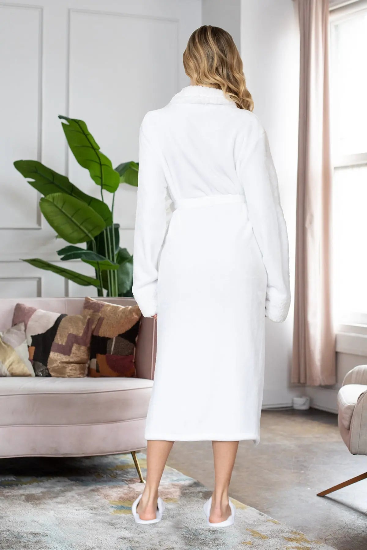 Women's Ultra Soft Fleece Bathrobe From Lotus Linen