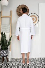 Waffle Kimono Spa Bathrobe for Men -  Absorbent, Lightweight From Lotus Linen
