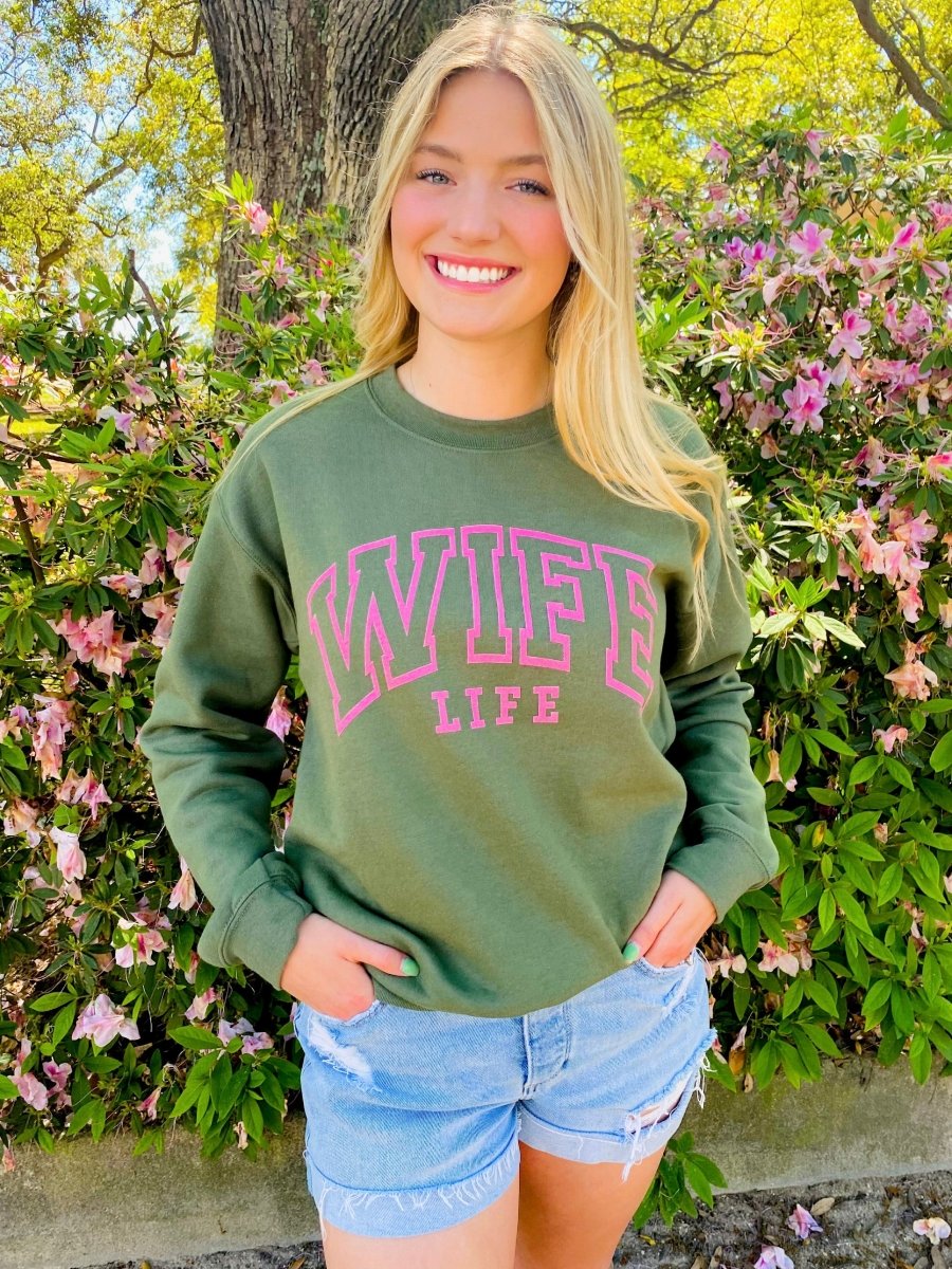 'Wife Life' Crewneck Sweatshirt from United Monograms