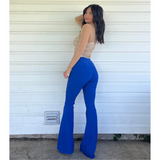 Fiona High Waisted Bell Bottom Flare Jeans - Royal Blue from Willow Boutique