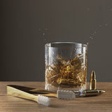 Bullet Whiskey Chillers Stones - 1.75in Whiskey Rocks by The Wine Savant Set of 6 - Stainless Steel Bullet Shaped Ice Cubes, Gift Box Come, Tongs and Storage Bag, Whiskey or Scotch Rocks (Gold) from The Wine Savant