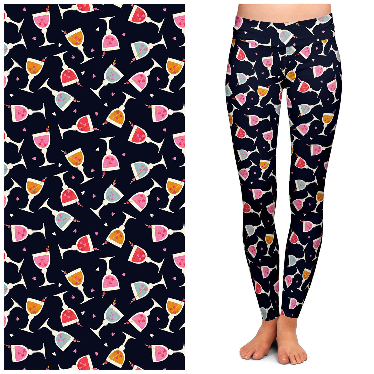 Sweetheart Swirl Buttery Soft Leggings by Lipstick & Chrome From Quirks!
