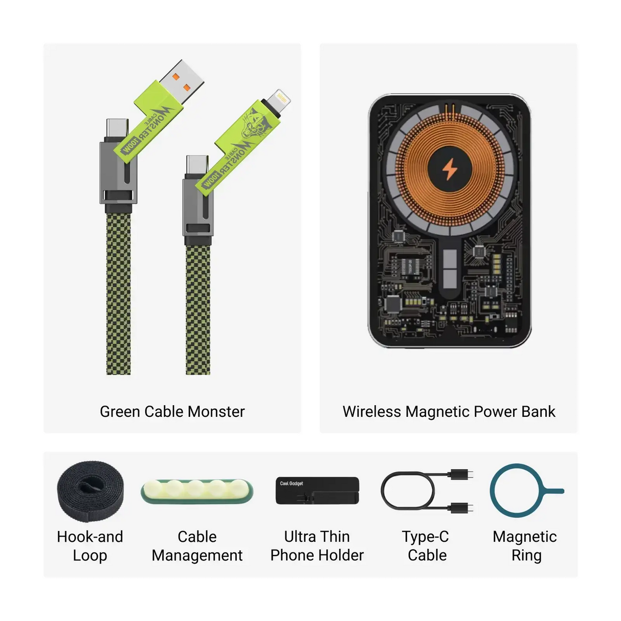 xCool Cable Monster 4-in-1 100W USB-C Charging Cable with Interchangeable Connectors from Cool Gadget