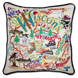 Wisconsin Hand-Embroidered Pillow from Quirks!