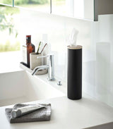 Round Tissue Case - Steel + Wood from Yamazaki Home