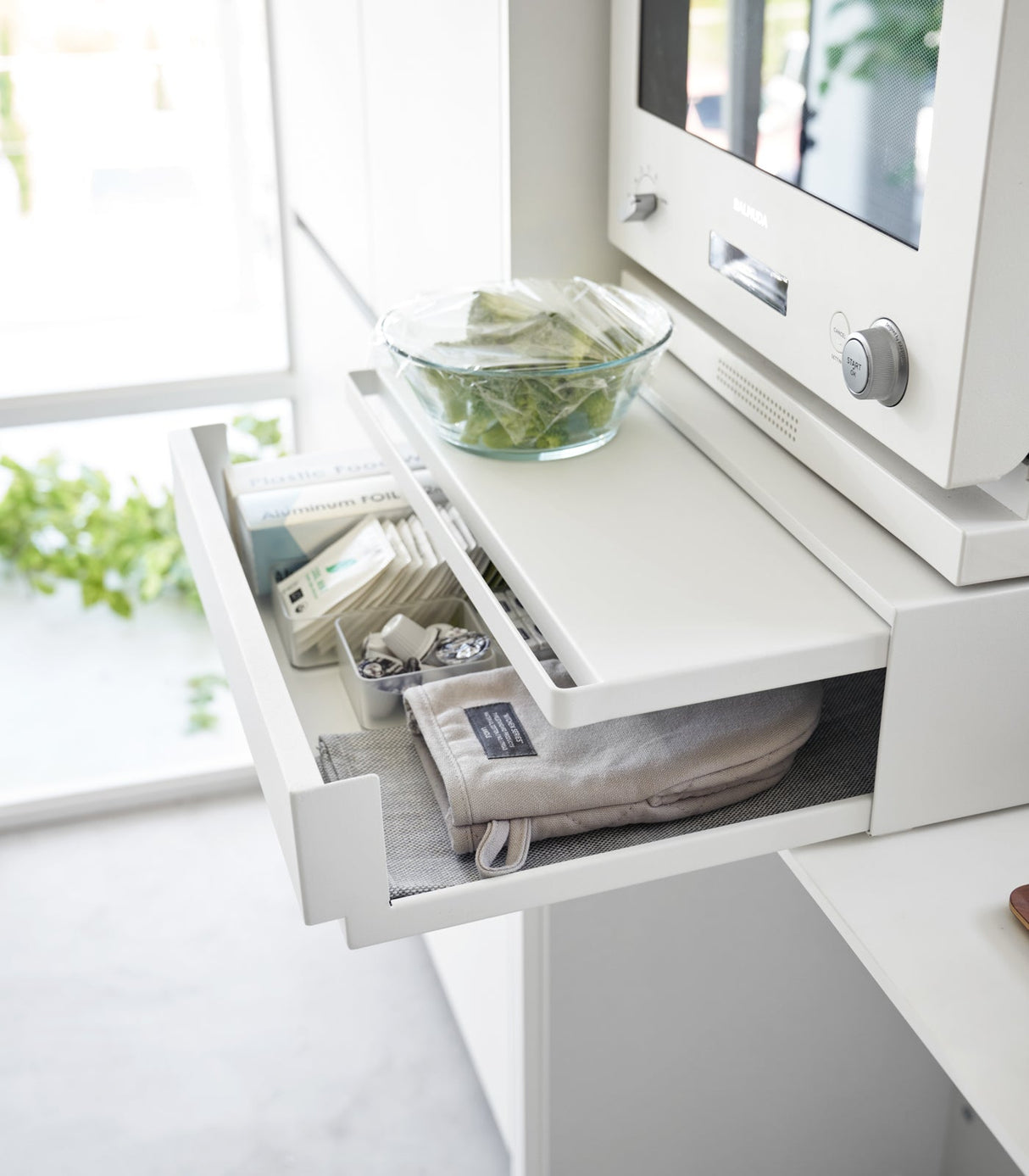 Countertop Drawer with Pull-Out Shelf - Steel from Yamazaki Home