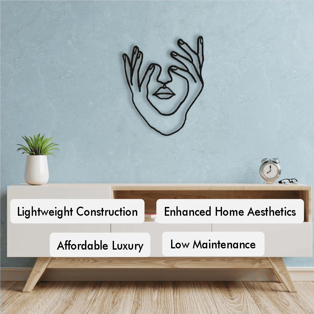 Hands and Face Woman Metal Wall Decor from VITAHOME DESIGN LLC