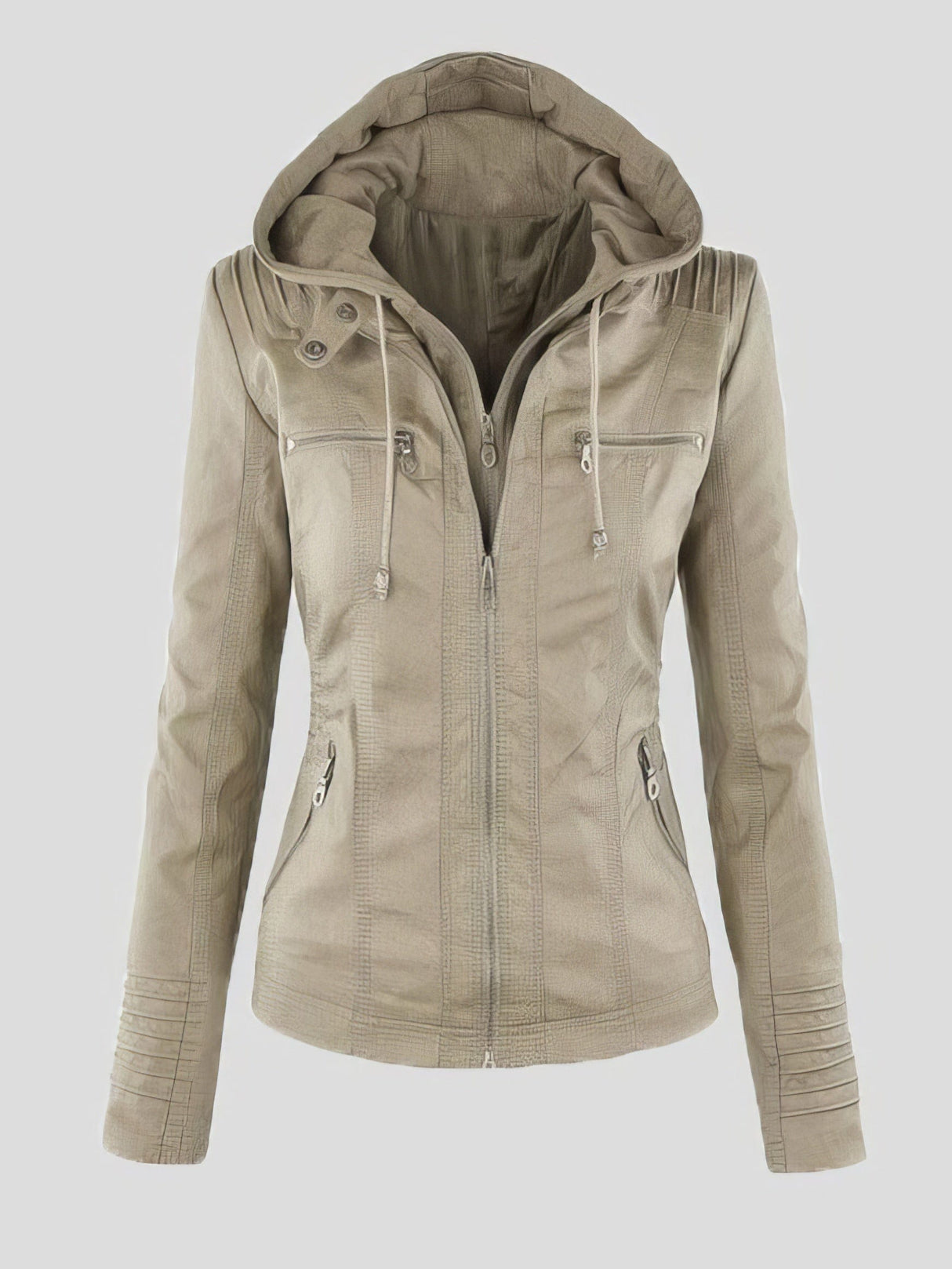 Beige Houndstooth Corduroy Jacket from MsDressly