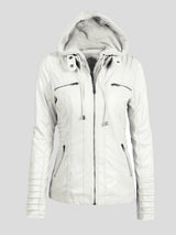 Beige Corduroy Shirt Jacket with Houndstooth Panel from MsDressly