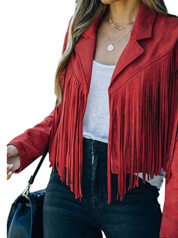All-Season Fringe Suede Jacket from MsDressly