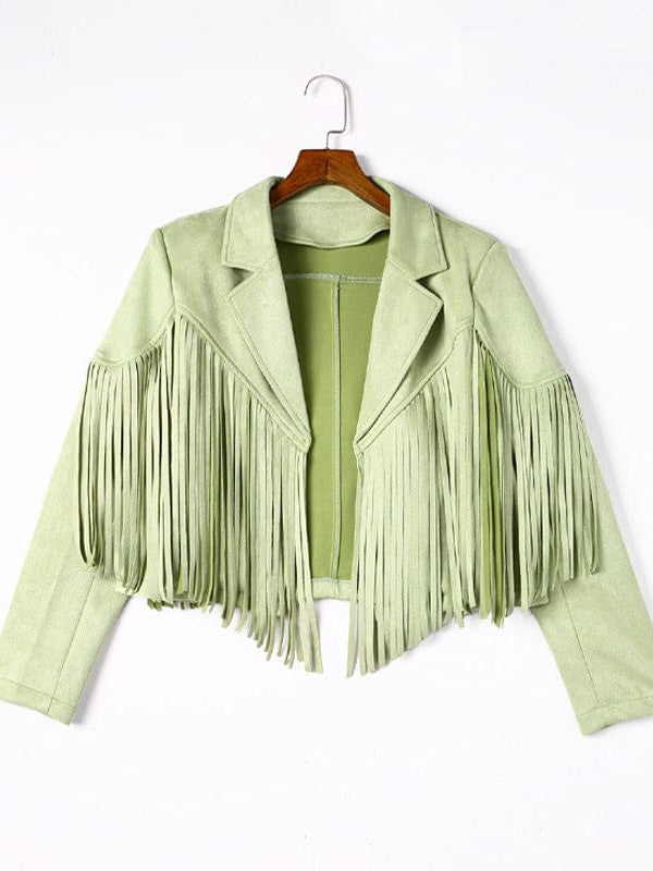 All-Season Fringe Suede Jacket from MsDressly