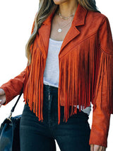 All-Season Fringe Suede Jacket from MsDressly
