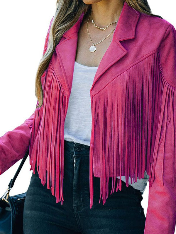 All-Season Fringe Suede Jacket from MsDressly