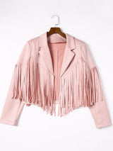 All-Season Fringe Suede Jacket from MsDressly