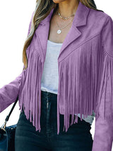 All-Season Fringe Suede Jacket from MsDressly