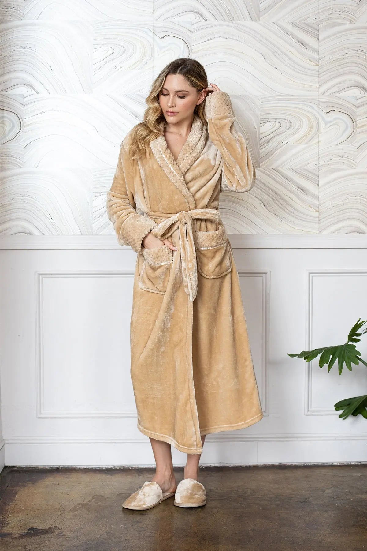 Women's Ultra Soft Fleece Bathrobe From Lotus Linen