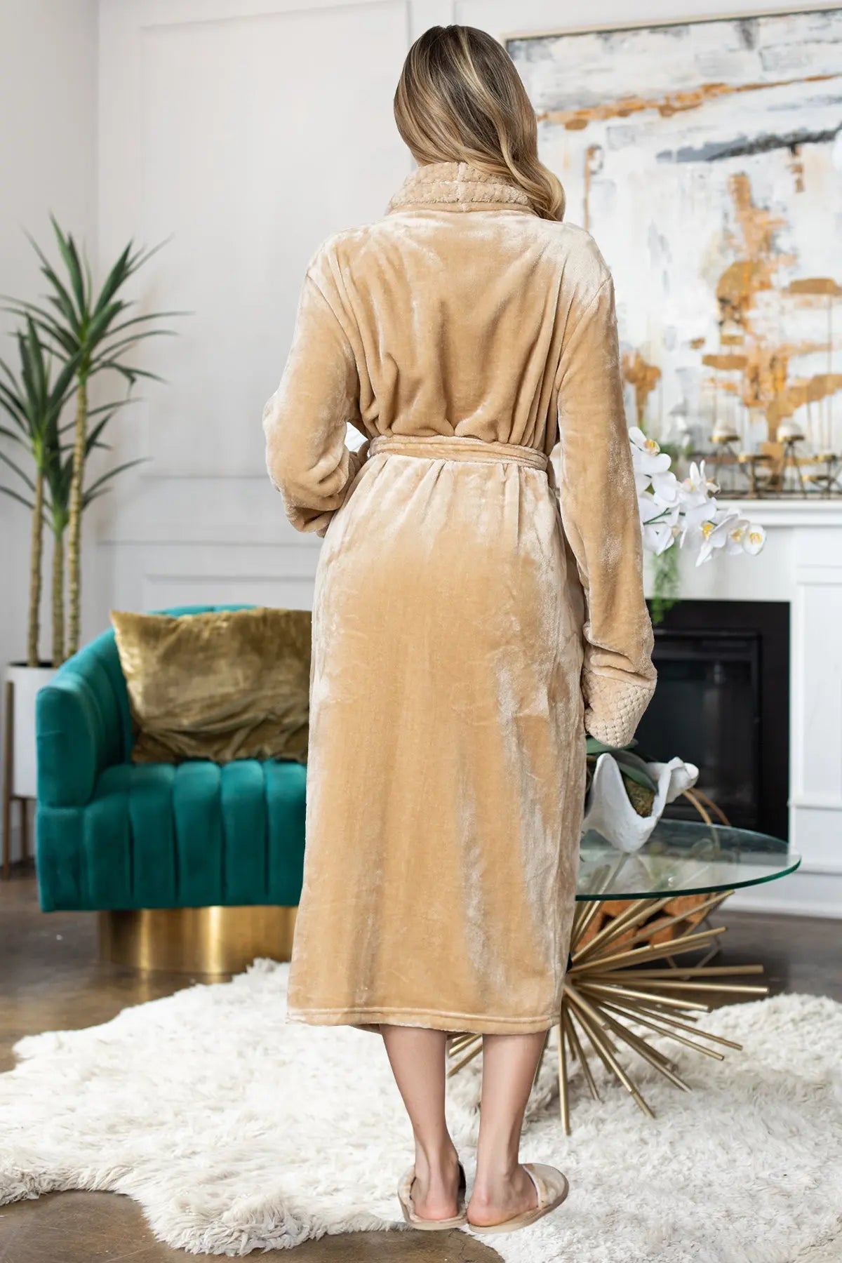Women's Ultra Soft Fleece Bathrobe From Lotus Linen