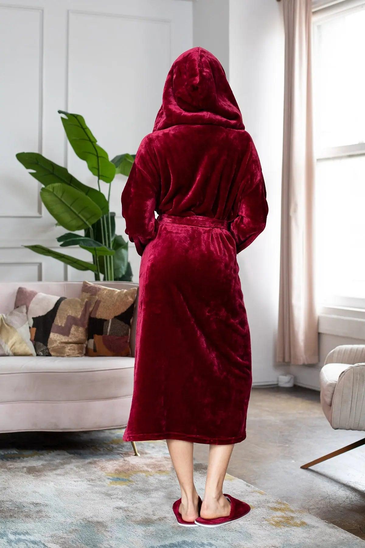 Hooded Plush Bathrobes for Women From Lotus Linen