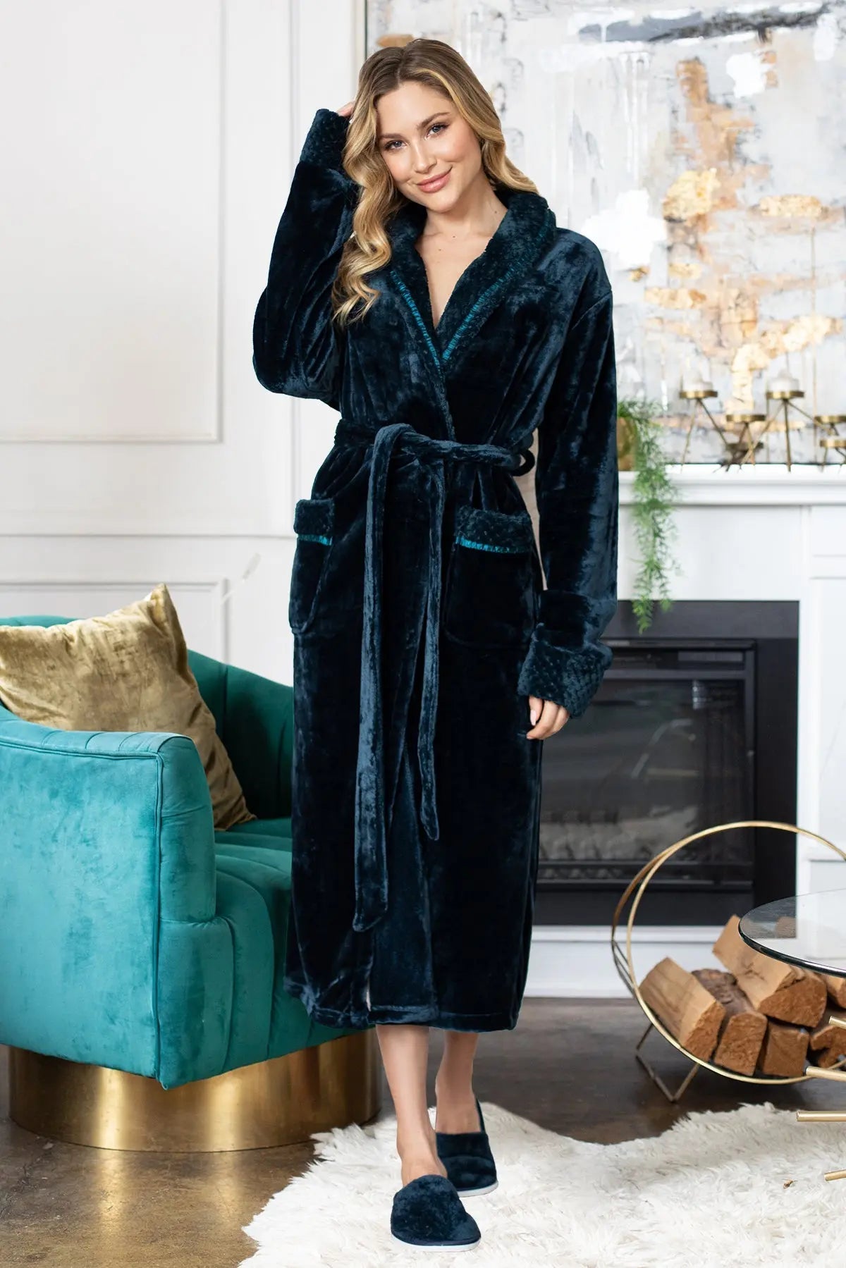 Women's Ultra Soft Fleece Bathrobe From Lotus Linen