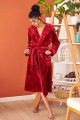 Hooded Plush Bathrobes for Women From Lotus Linen