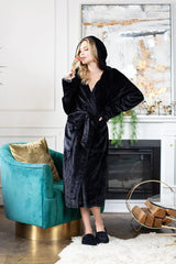 Hooded Plush Bathrobes for Women From Lotus Linen