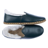 Women's Dark Green Shearlings from Atlantis Handmade Shoes