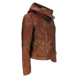 Sasha High Fashion Womens Hooded Leather Jacket from FAD