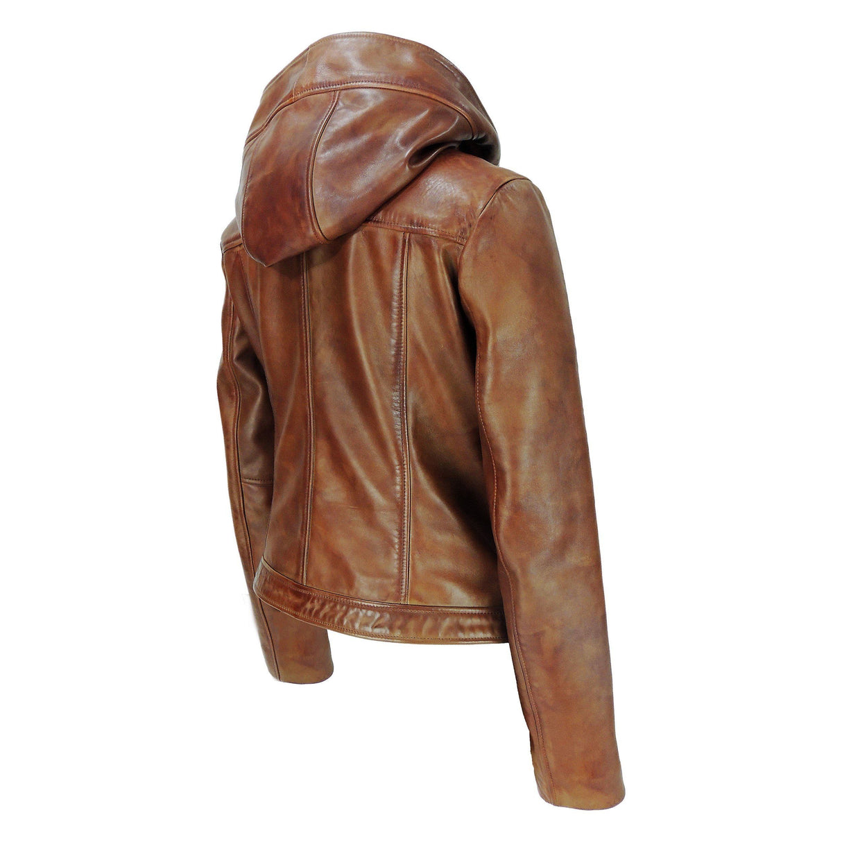 Sasha High Fashion Womens Hooded Leather Jacket from FAD