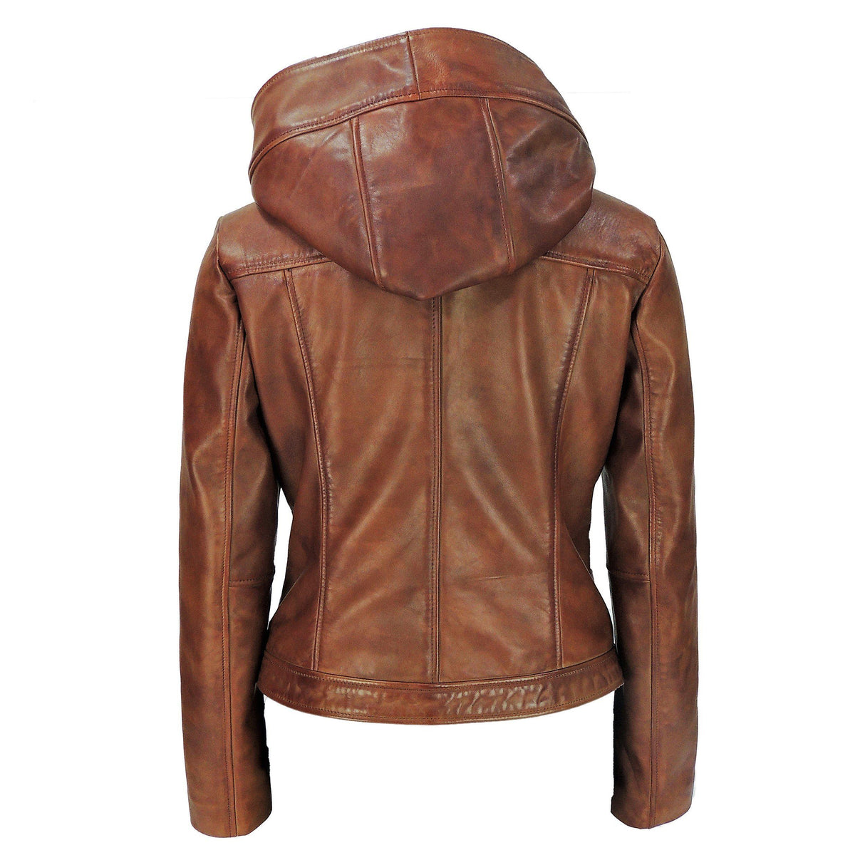 Sasha High Fashion Womens Hooded Leather Jacket from FAD