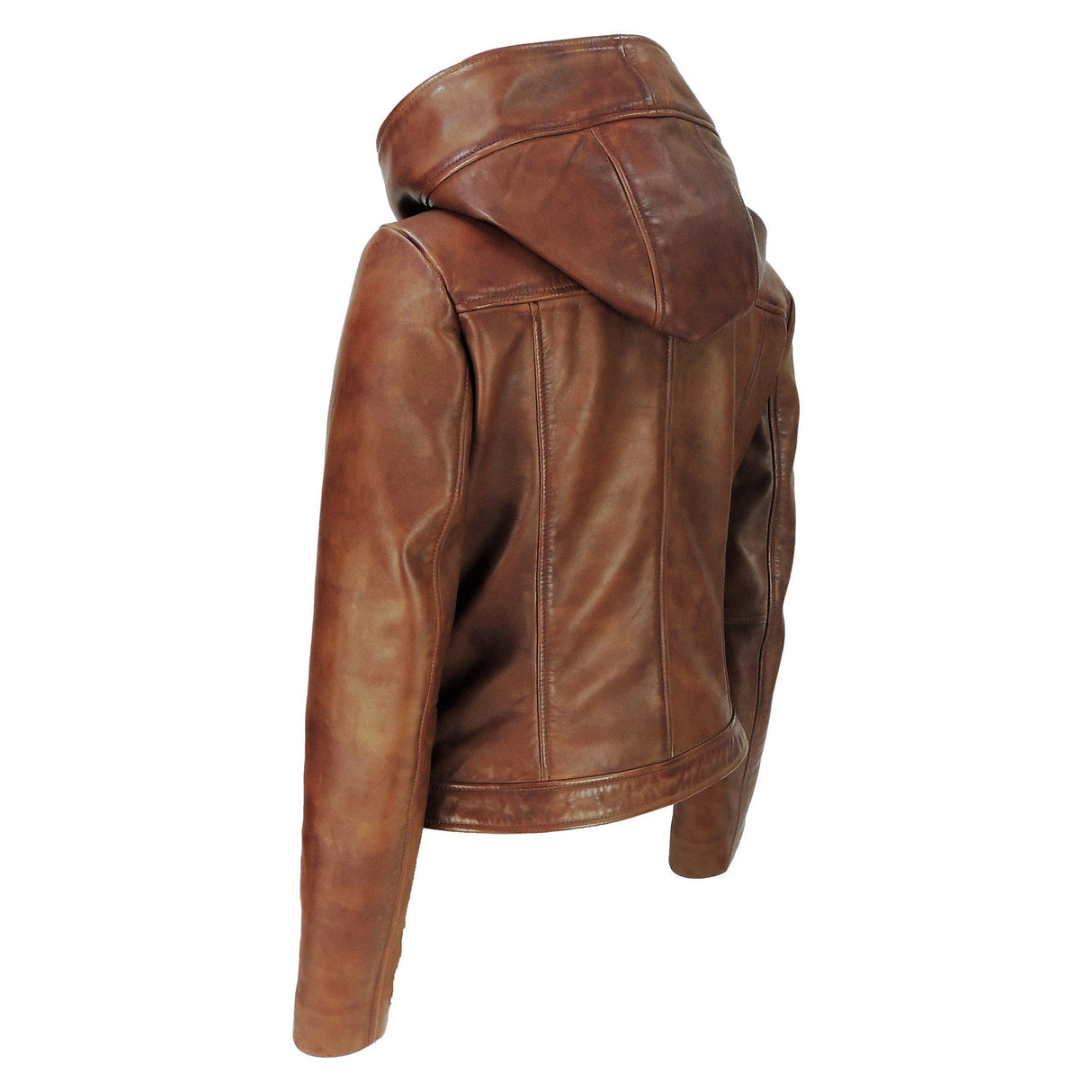 Sasha High Fashion Womens Hooded Leather Jacket from FAD