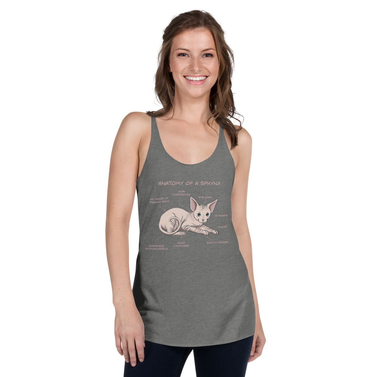 "ANATOMY OF A SPHYNX" WOMAN'S TANK from ReNewedPet