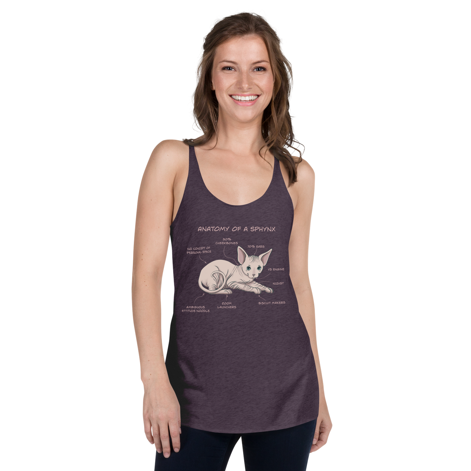 "ANATOMY OF A SPHYNX" WOMAN'S TANK from ReNewedPet