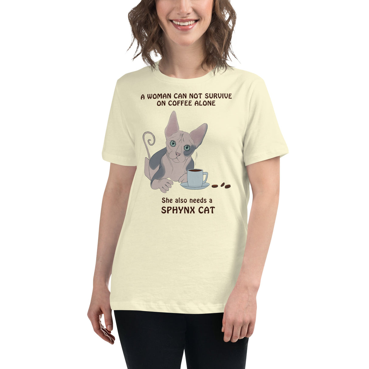 "WOMAN CANT SURVIVE ON COFFEE ALONE" TEE from ReNewedPet