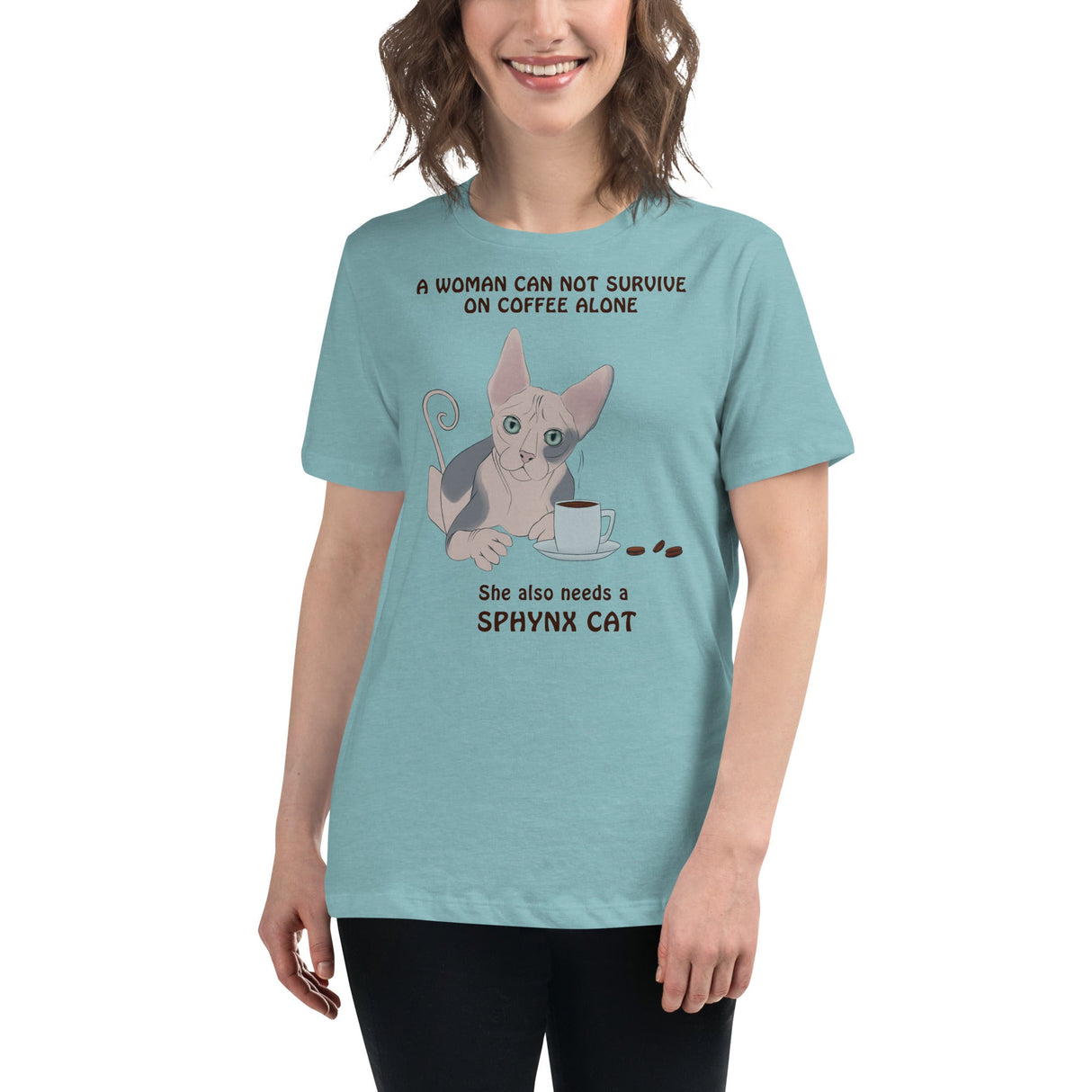"WOMAN CANT SURVIVE ON COFFEE ALONE" TEE from ReNewedPet