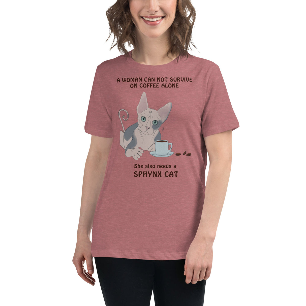 "WOMAN CANT SURVIVE ON COFFEE ALONE" TEE from ReNewedPet