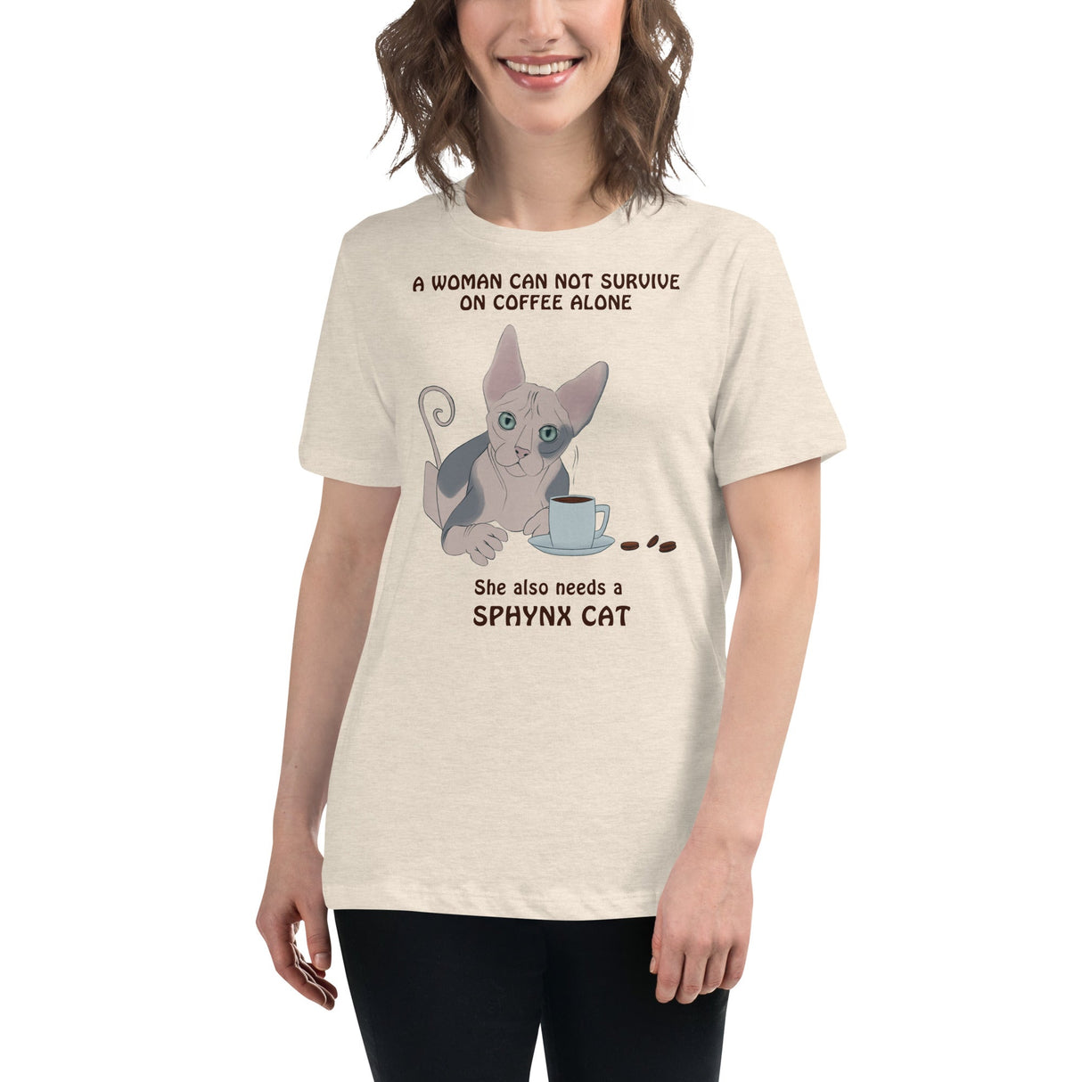 "WOMAN CANT SURVIVE ON COFFEE ALONE" TEE from ReNewedPet