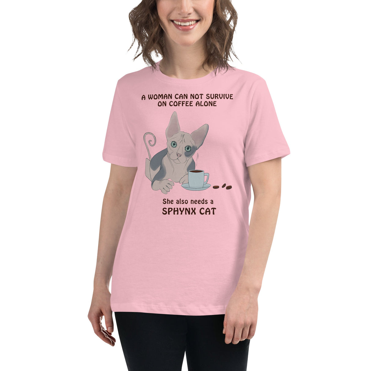 "WOMAN CANT SURVIVE ON COFFEE ALONE" TEE from ReNewedPet