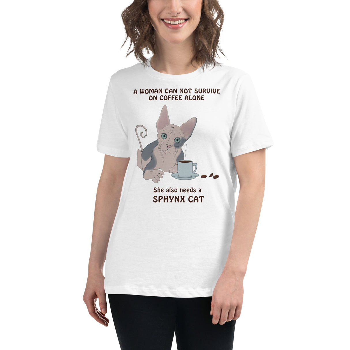 "WOMAN CANT SURVIVE ON COFFEE ALONE" TEE from ReNewedPet