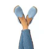 Women's Sky Blue Slip On Shoes from Atlantis Handmade Shoes