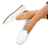 Women's White Slip On Shoes from Atlantis Handmade Shoes