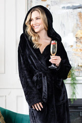 Hooded Plush Bathrobes for Women From Lotus Linen