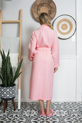 Piped Waffle Bathrobe for Women From Lotus Linen