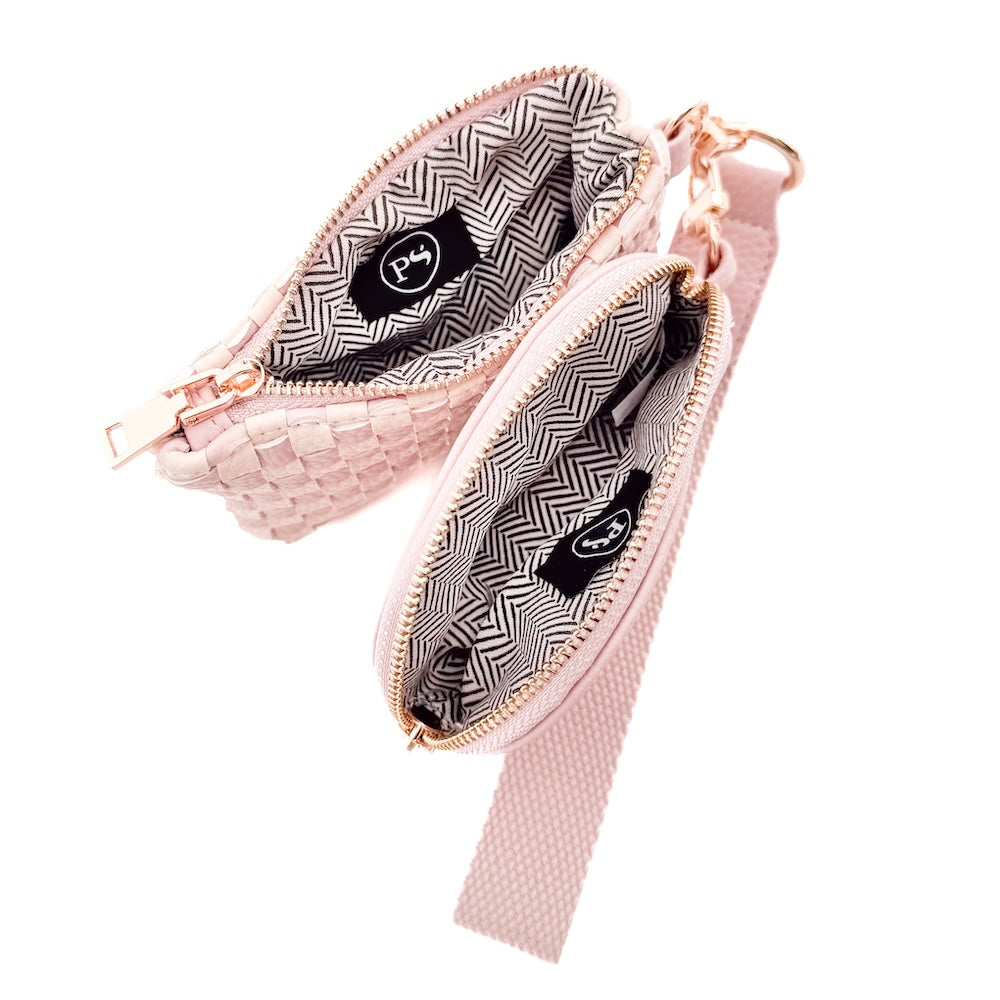 Wonderlust Woven Dual Pouch Wristlet from Pretty Simple