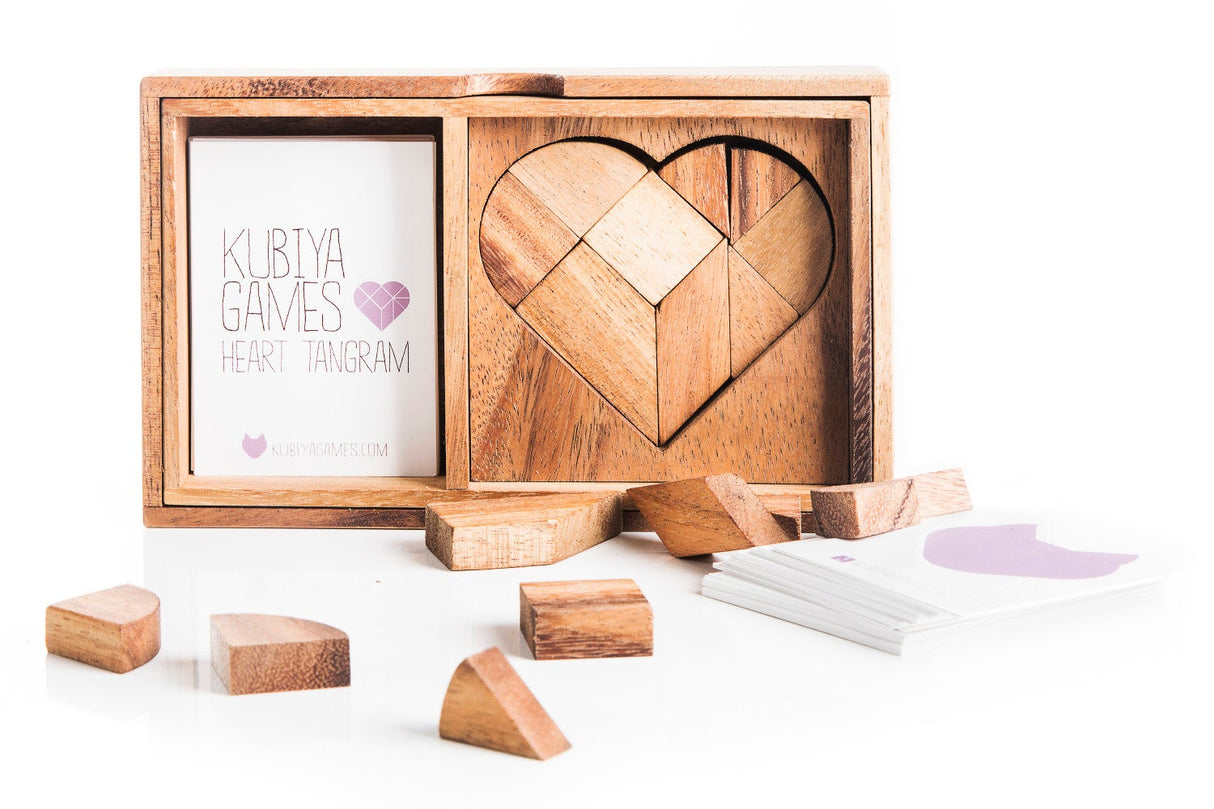 Heart Tangram - two sets with 57 challenge cards from Kubiya Games
