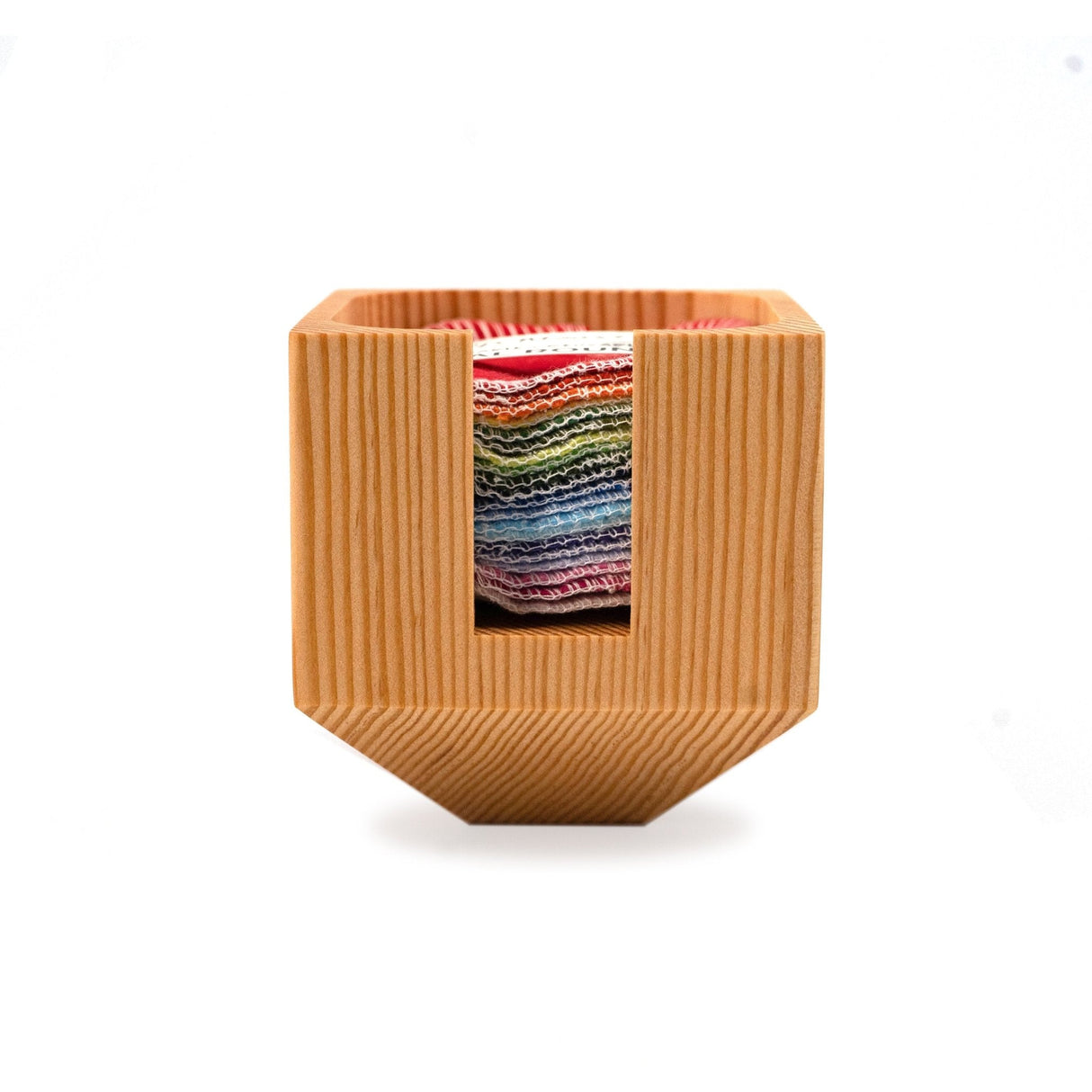 Wooden Facial Round Container with 20-Pack of Reusable Facial Rounds: Rainbow from Marley's Monsters