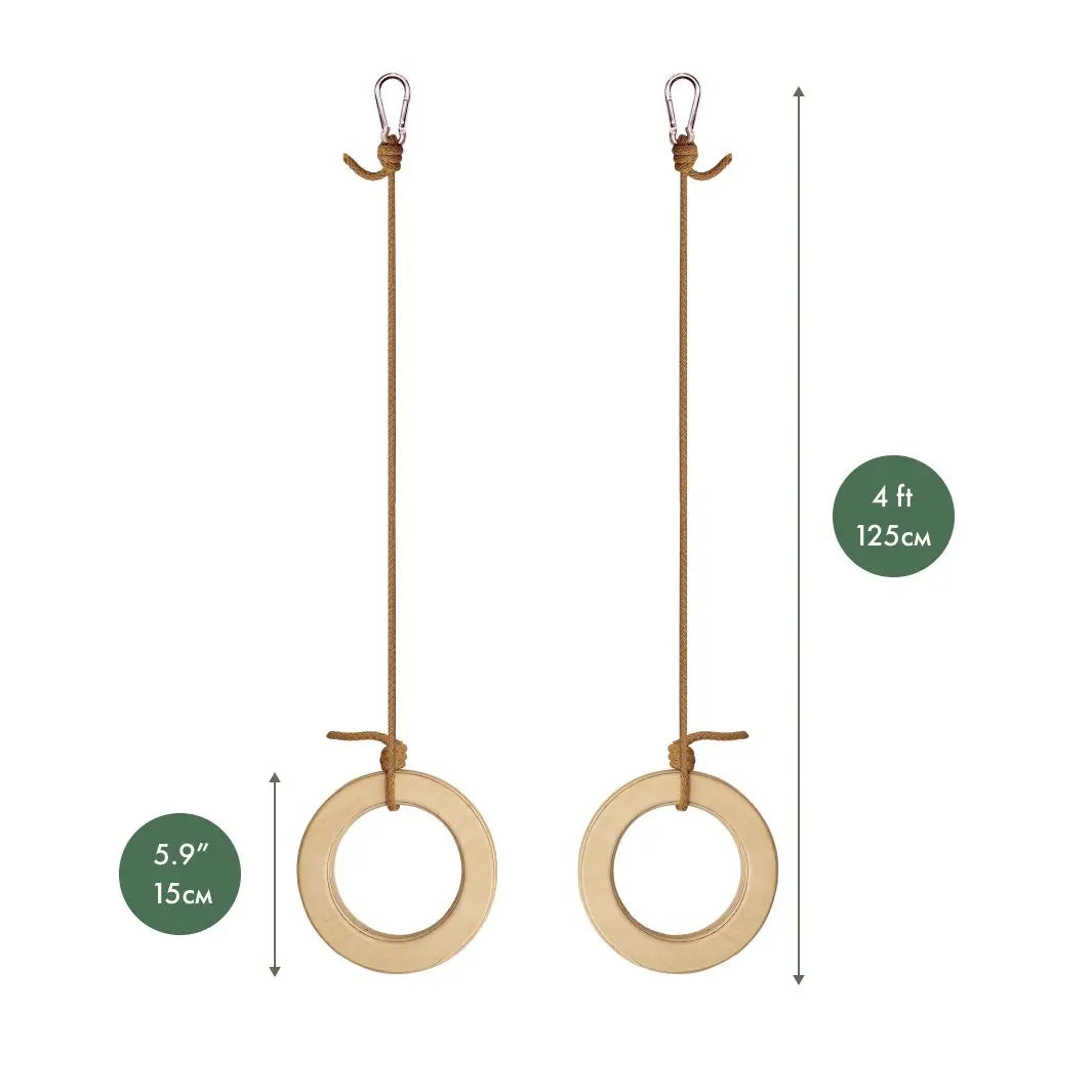 Wooden gymnastic rings for kids from Goodevas
