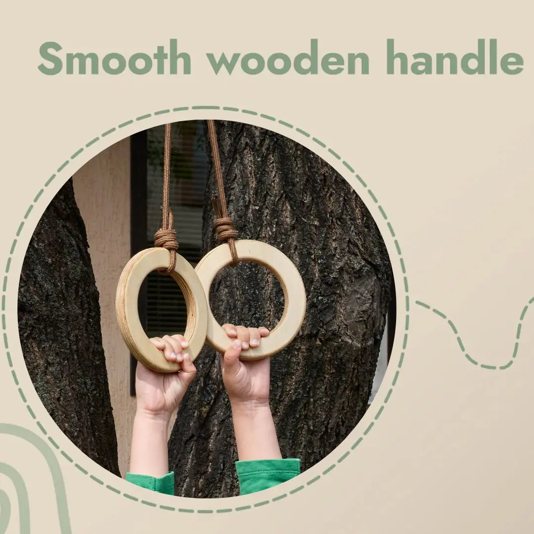 Wooden gymnastic rings for kids from Goodevas