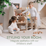 Wooden Montessori Shelves for Toddler 2in1: Bookshelf & Toy Shelving from Goodevas